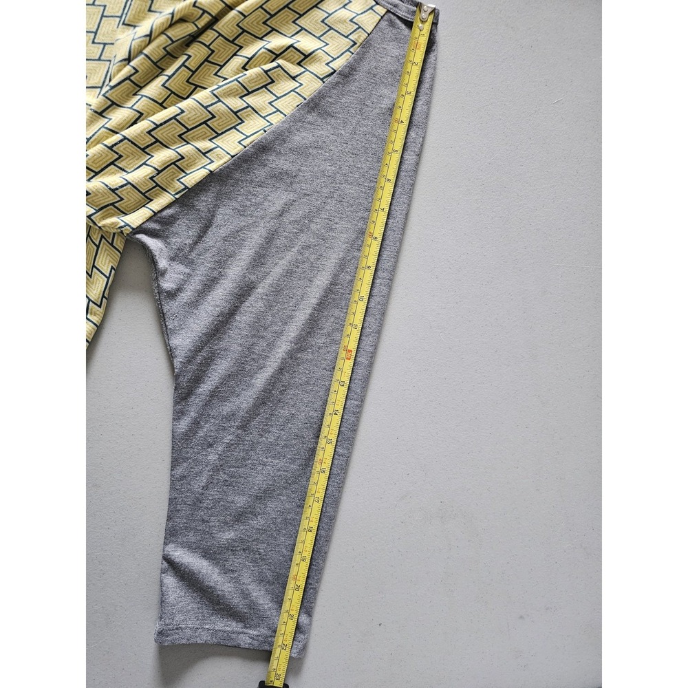 LuLaRoe Randy Baseball Tee Womens‎ Large Yellow Grey Geometric Raglan 3/4 Sleeve - Picture 12 of 12